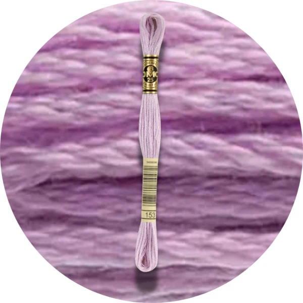 DMC Mouliné Spécial 25 Broderigarn, Ensfarvet, Blå/Lilla nuancer
